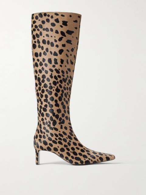 KHAITE Ona Leopard-print Calf Hair Knee Boots