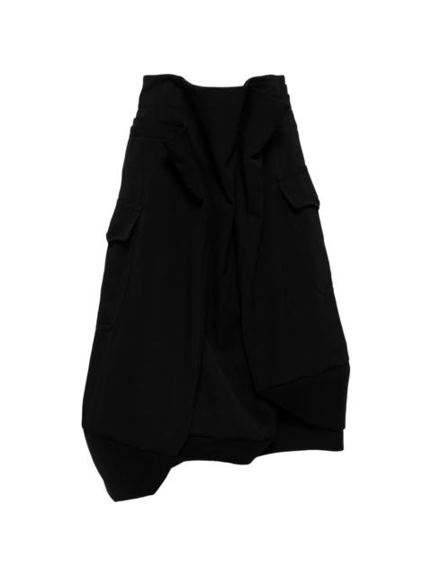 asymmetric  wool midi skirt