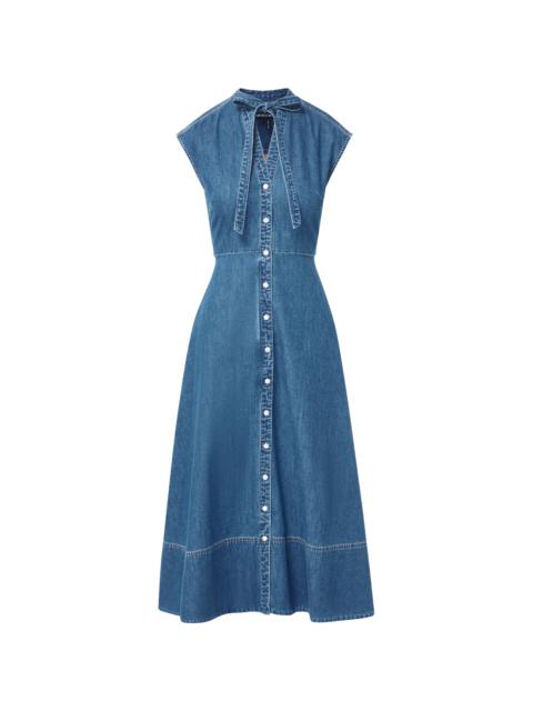 VERONICA BEARD HONORA DENIM MIDI SHIRTDRESS
