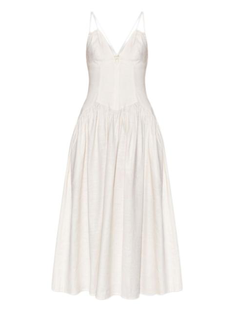 Cult Gaia spaghetti-strap pleated dress