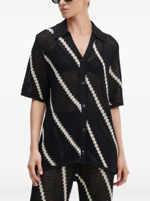 SAMSØE SAMSØE striped-pattern short-sleeve cardigan