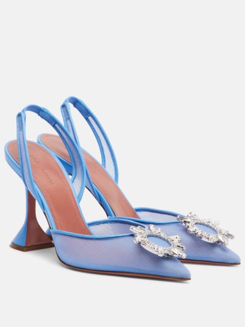 Amina Muaddi Begum embellished mesh slingback pumps