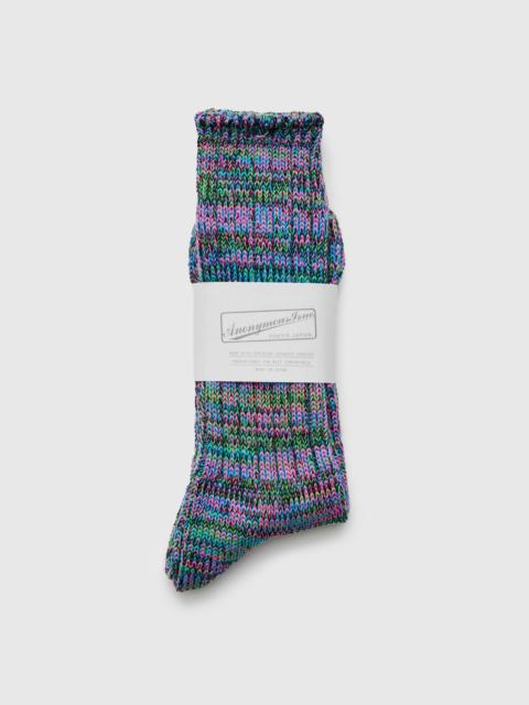 ANONYMOUSISM Melange Crew Sock in Rave