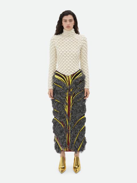 Bottega Veneta Jacquard Fringed Midi Skirt