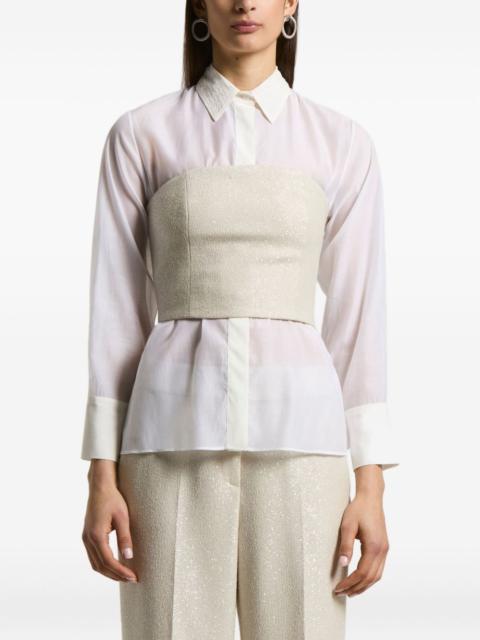 PESERICO sequin-embellished strapless top