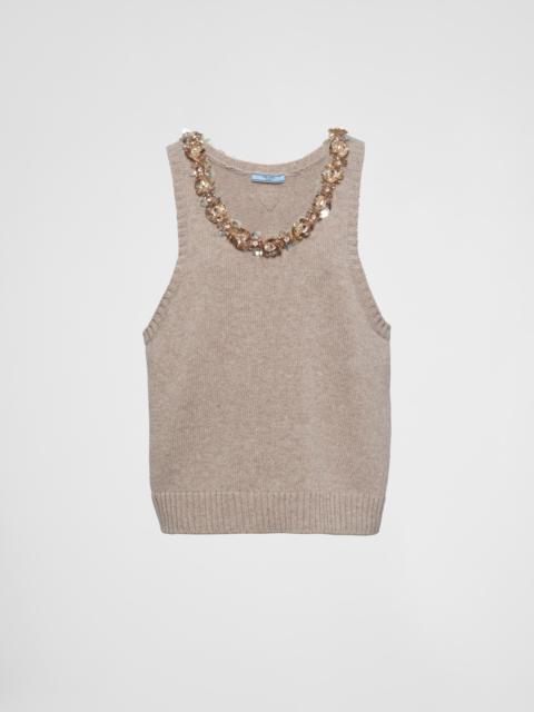 Prada Sleeveless wool and cashmere top