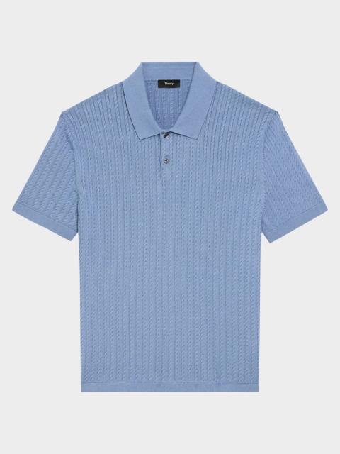 Theory Men's Cable-Knit Polo Sweater