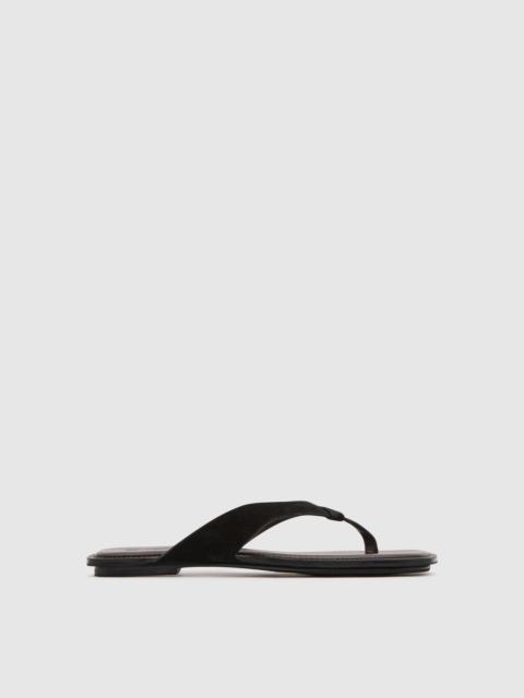ST. AGNI Suede Opanka Slide - Black/Coffee