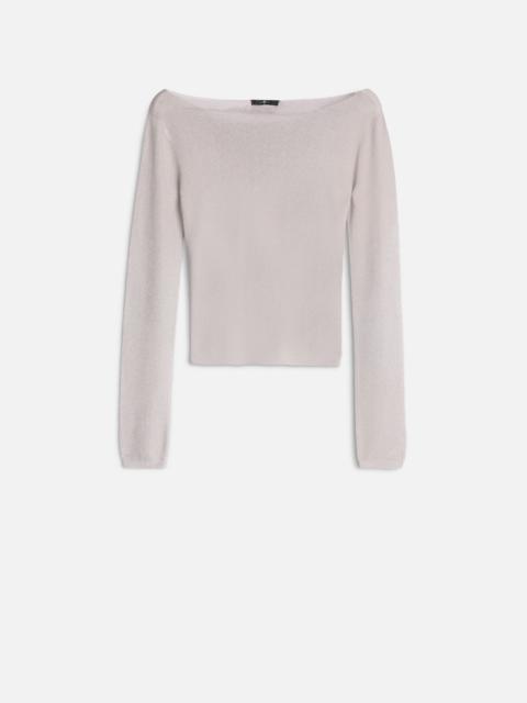 7 For All Mankind Boatneck Sweater in Silver Lurex
