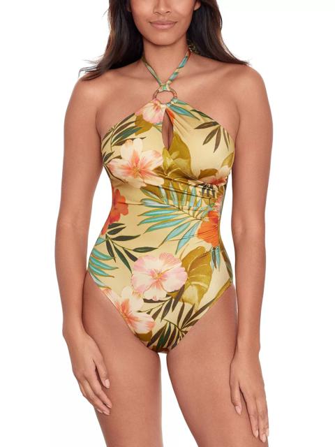 Rattan Ring High Neck One Piece Swimsuit