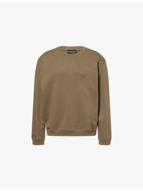 EMPORIO ARMANI Tonal-Logo Relaxed-Fit Cotton-Jersey Sweatshirt