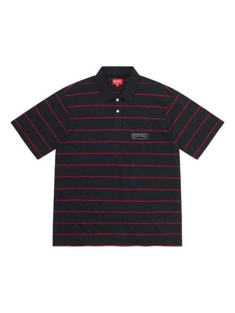 Supreme Supreme x Thrasher Stripe Polo 'Black Red' SUP-FW21-187