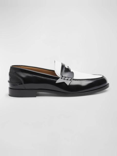 Christian Louboutin Men's Leather Bicolor Penny Loafers