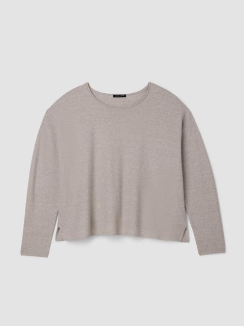 EILEEN FISHER Organic Linen Cotton Jewel Neck Box-Top