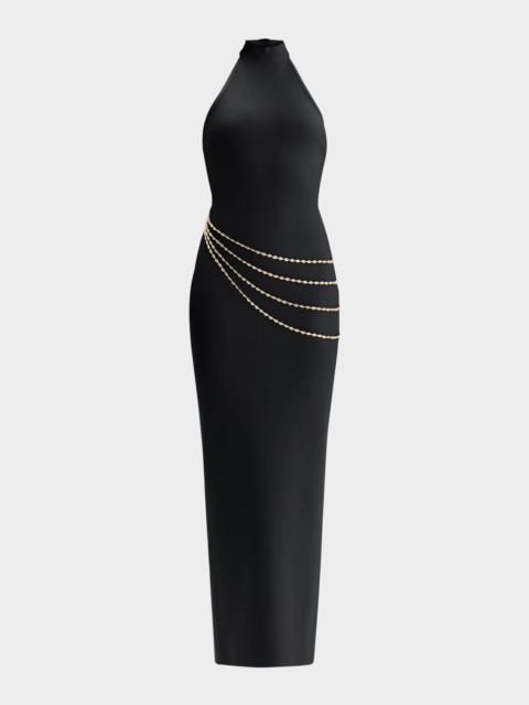HERVE LEGER The Sybil Draped Chain Gown
