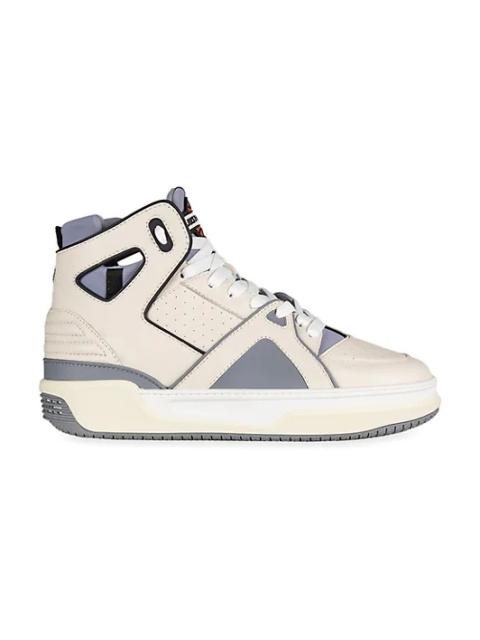 Just Don Basketball Courtside Hi Top Sneaker White And Grey
