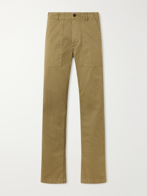 FORTELA Newfatigue Straight-Leg Cotton-Herringbone Trousers