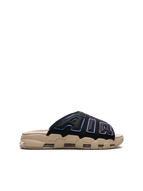 Air More Uptempo "Black Sanddrift Iridescent" slides