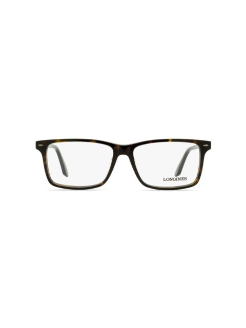 Longines tortoiseshell rectangle-frame glasses