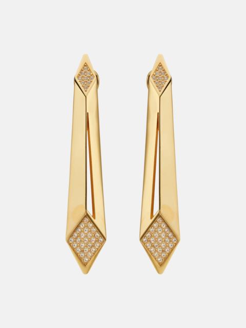 VERSACE Crystal-embellished drop earrings