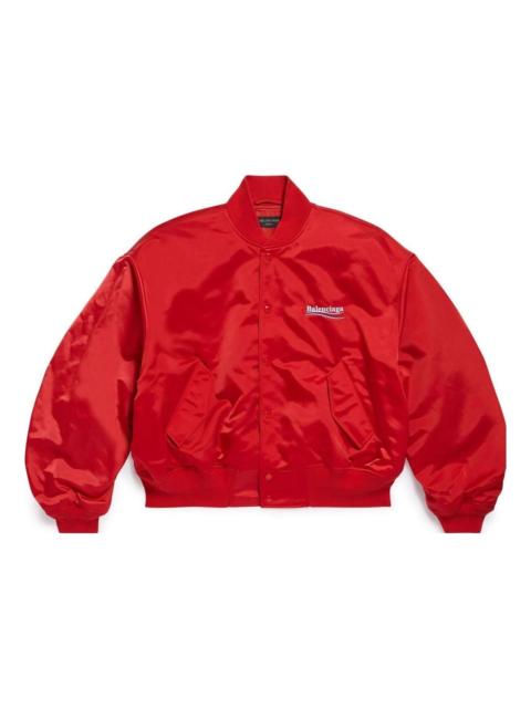 BALENCIAGA Political Campaign Varsity Jacket 에 밝은 빨강