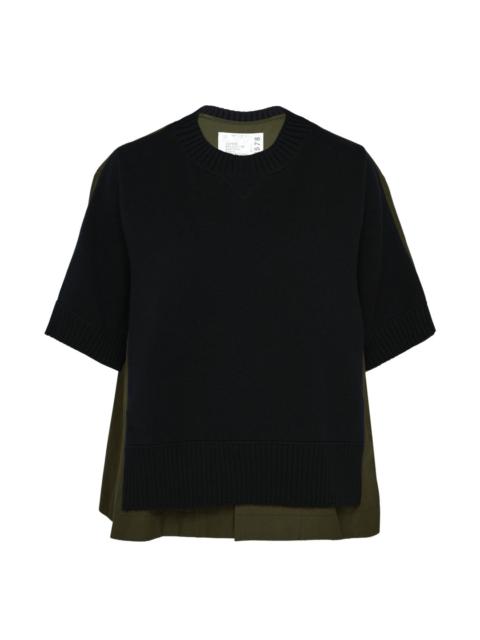 sacai Cotton Weather Short Sleeve Knit Top