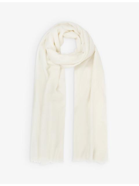 REISS Heidi fringe-trimmed cashmere scarf