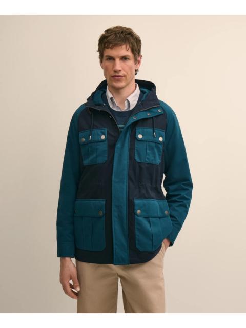 Brooks Brothers Cotton Blend Water-Repellent Colorblocked Utility Jacket