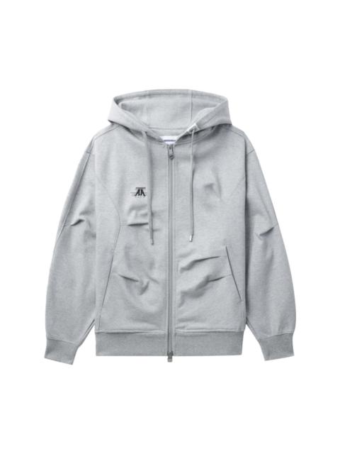 ADER error pleat-detail zip-up hoodie