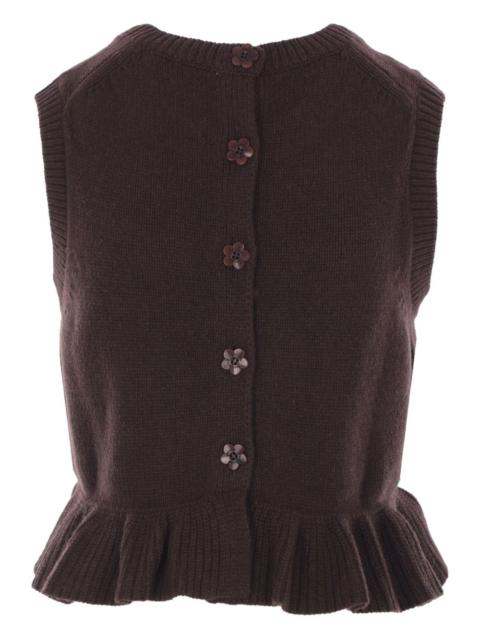 CECILIE BAHNSEN sleeveless cashmere-blend cardigan