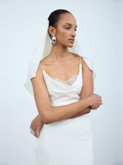 De La Vali LYRA VEIL IN IVORY SILK CHIFFON