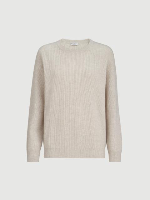 Brunello Cucinelli Cashmere English rib sweater with monili