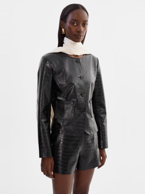 LAMARQUE AGNES | Faux Leather Croco Jacket