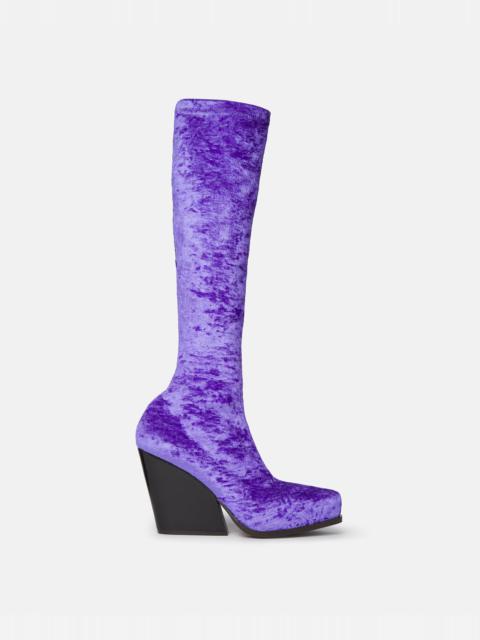 Stella McCartney Cowboy Crushed Velvet Knee-High Boots