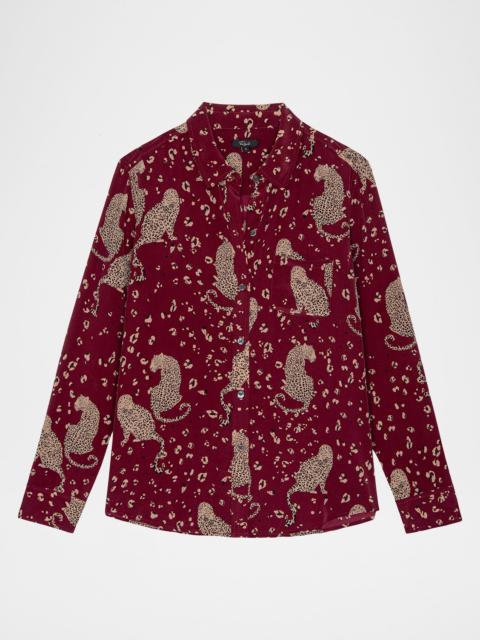 Rails Kate Leopard Silk Blouse