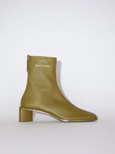 Acne Studios Branded leather boots - Khaki green