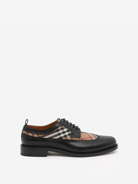 Burberry Vintage Check Panel Leather Derby Shoes