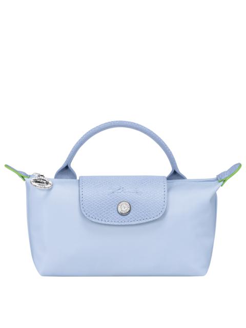 Longchamp Le Pliage Green Pouch with handle Sky Blue - Recycled canvas