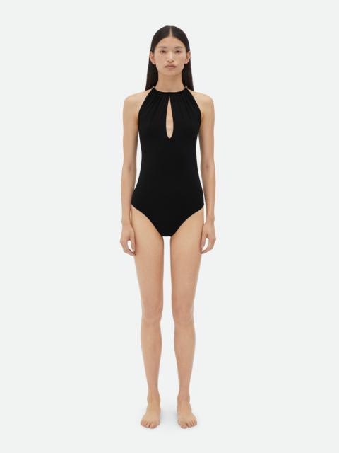 Bottega Veneta Stretch Nylon Swimsuit With Knot Detail At Neck