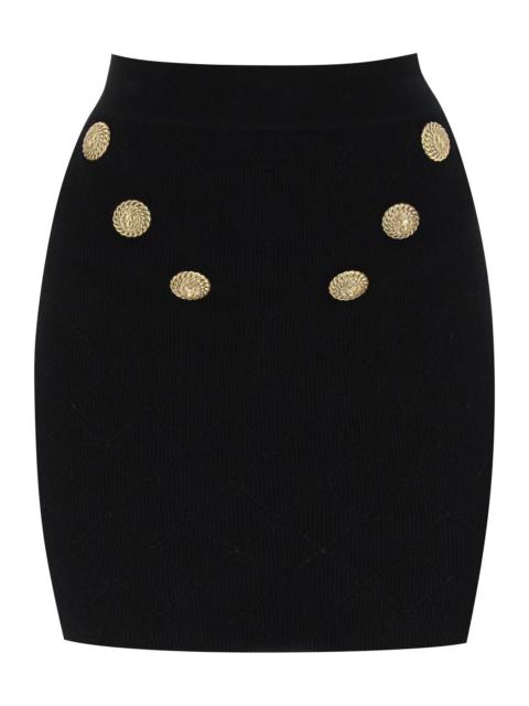 KNITTED MINI SKIRT WITH EMBOSSED BUTTONS