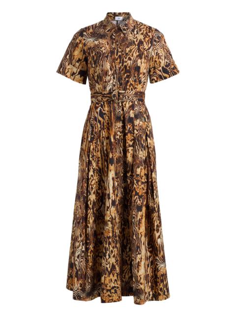 ADAM LIPPES Women's Leighton Printed Poplin Shirtdress - Copper Multi