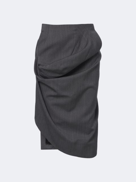Victoria Beckham Draped asymmetric virgin wool midi skirt