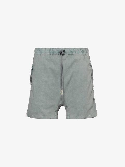 Drawstring-waist relaxed-fit stretch-linen and cotton shorts