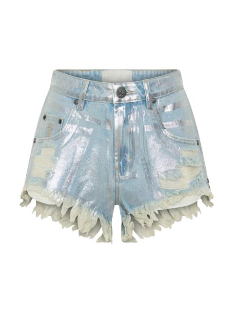 ONE TEASPOON Renegades High Waist Denim Shorts - Blue Chrome