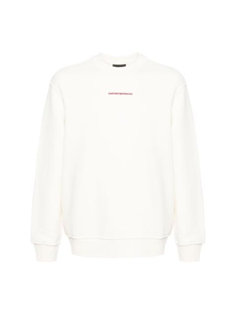 EMPORIO ARMANI logo-embroidered cotton sweatshirt