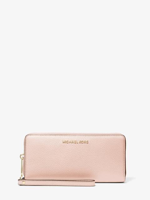 MICHAEL KORS Jet Set Travel Large Pebbled Leather Wristlet