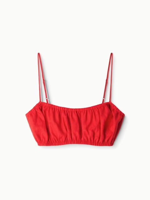 STAUD STAUD FIORE LINEN TOP TOMATO
