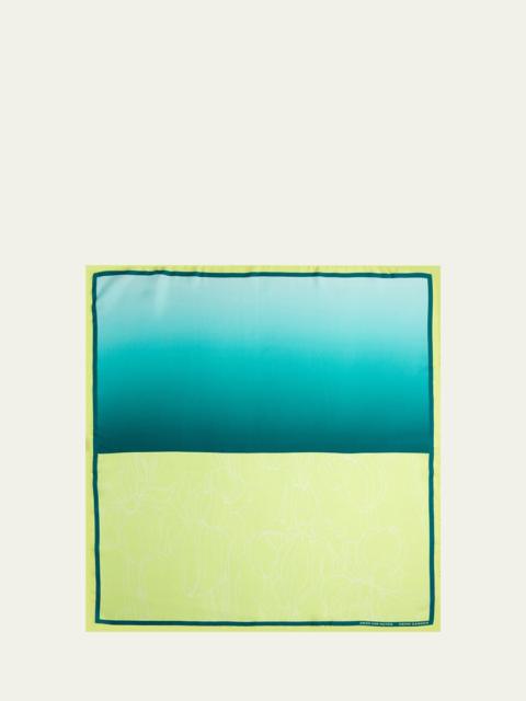 Dries Van Noten Neon Garden Silk Foulard