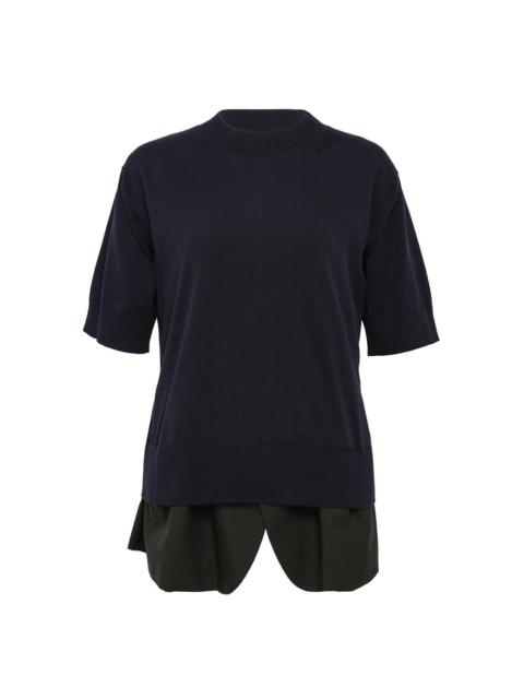 sacai Glen Check x Knit Pullover