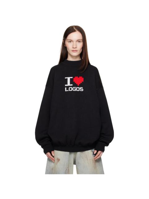 Black 'I Love Logos' Sweater